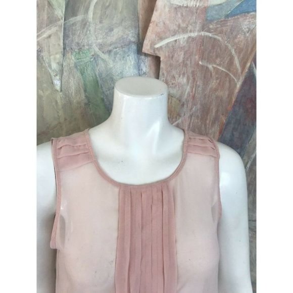 Design History Pale Blush Pink Pleat Front Sleeveless Blouse Top Size Small - Picture 2 of 10